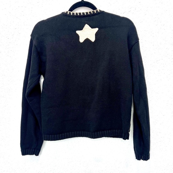 Liz Claiborne Black and White sugar cookie Knit cardigan small - Picture 9 of 10